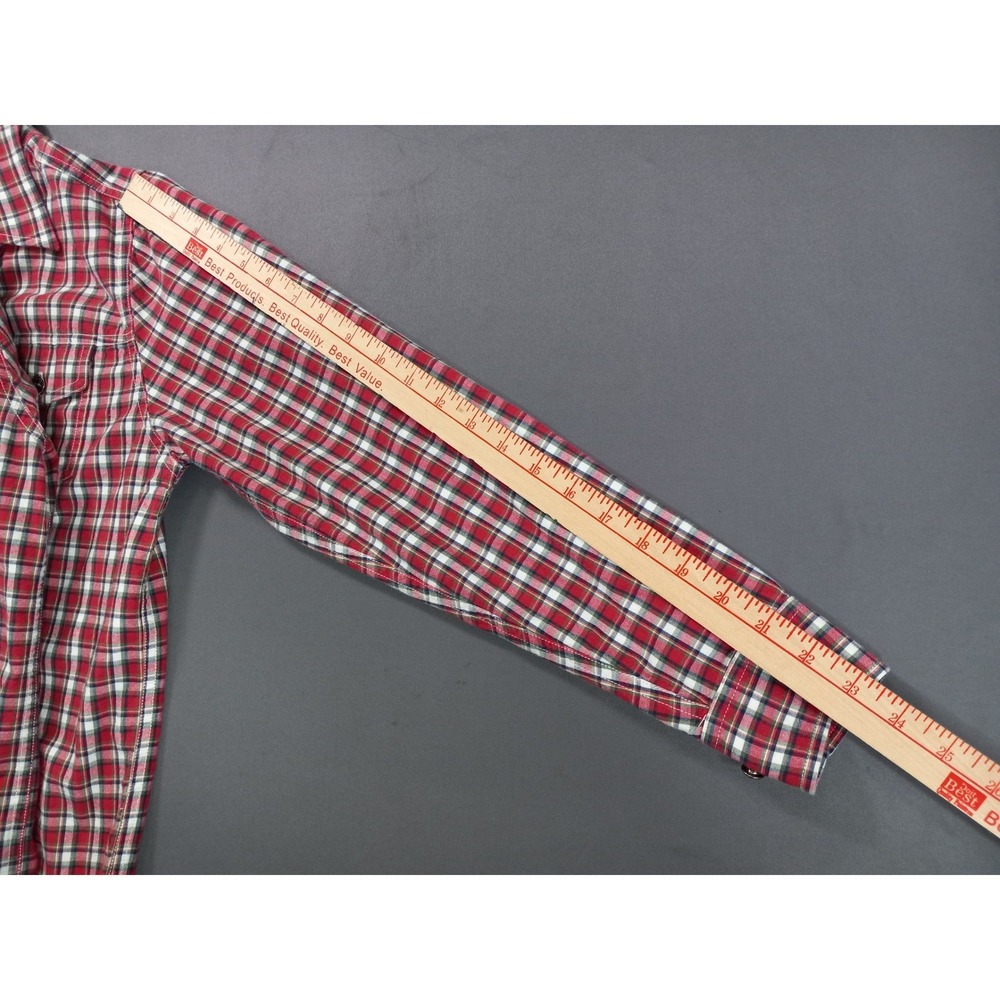 Lauren Ralph Lauren Womens Red Plaid Button Down Shirt Size M Cotton Long Sleeve - Picture 7 of 8